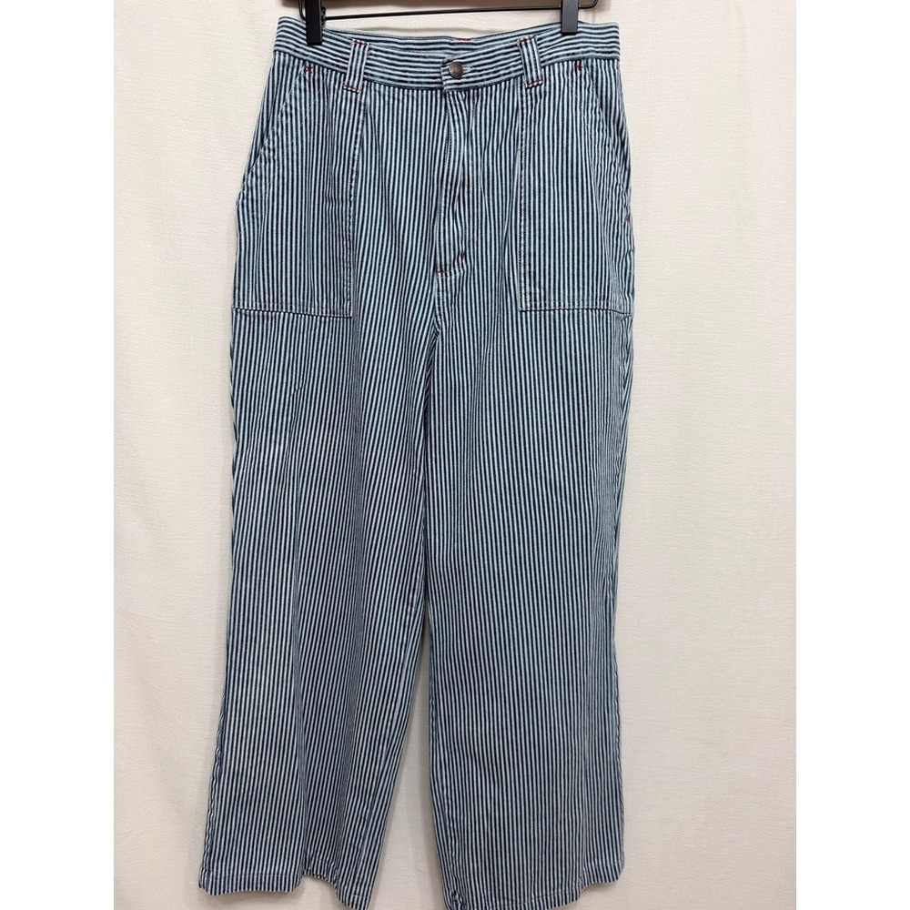 Vintage 90s Newport News Railroad Hickory Stripe Utility Pant Women 14 High Rise